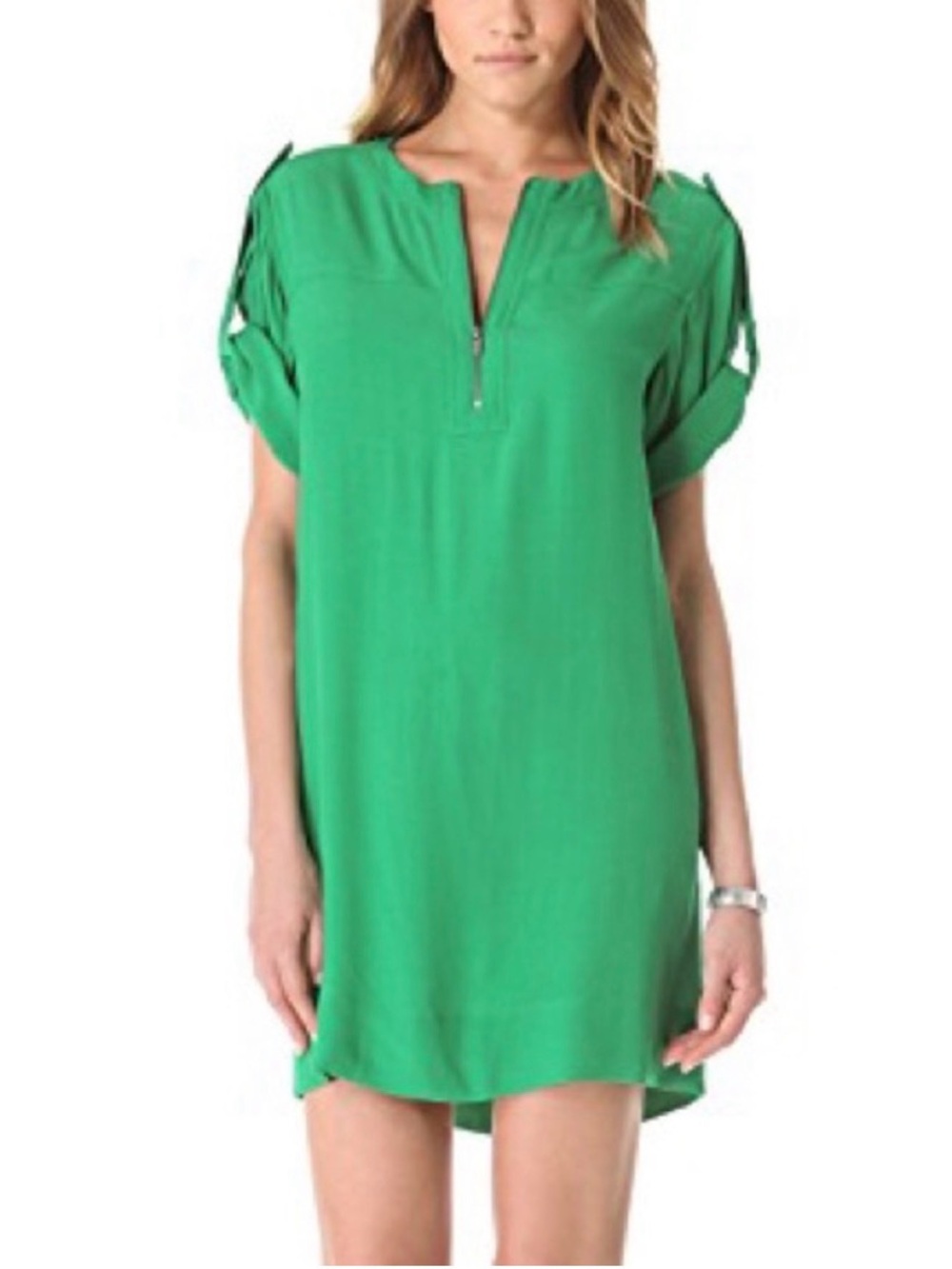BCBGMaxAzria “Frank” Tunic Shift Dress size XXS-Med in Kelly Green